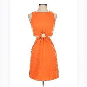 Fee Moda Kourt mod orange dress with cut outs